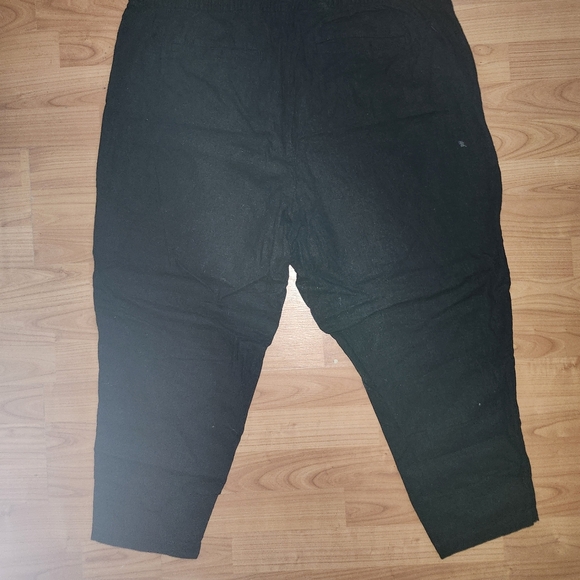 Old Navy Black Linen-Blend Cropped Pants Women’s 2X Elastic Waist Contemporary C - Picture 3 of 5